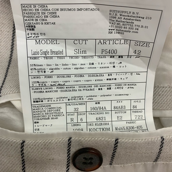 Suitsupply 32r Lazio in tan brown stripe - Picture 6 of 9